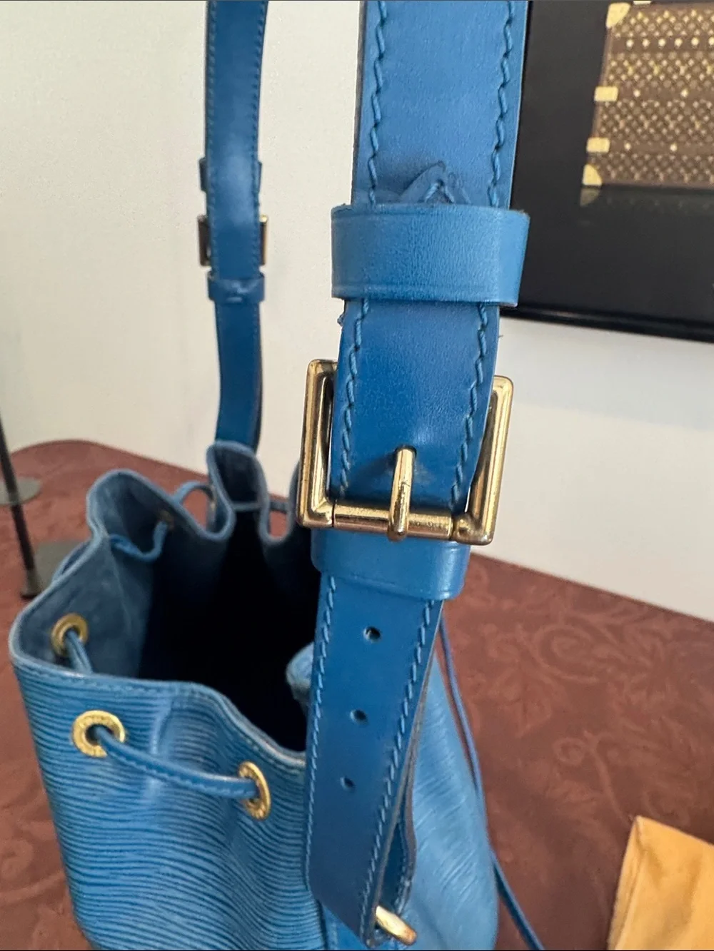 Louis Vuitton Blue Epi Leather Bag & Wallet